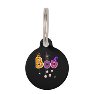 Boo Halloween Costume Spiders Ghosts Pumkin & Witc Pet ID Tag