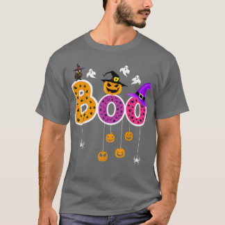 Boo Halloween Costume Spiders Ghosts Pumkin & Witc T-Shirt