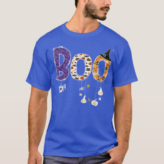 Boo Halloween Costume Spiders Ghosts Pumkin & Witc T-Shirt