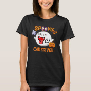Boo Halloween Costume Spooky Caregiver T-Shirt