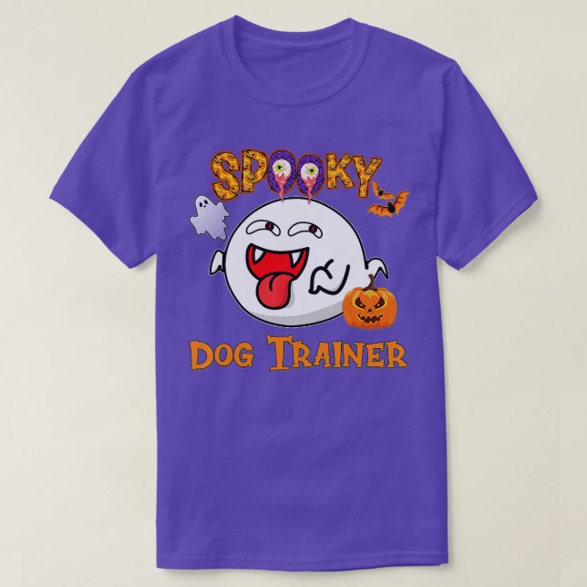Boo Halloween Costume Spooky Dog Trainer T-Shirt (Design Front)