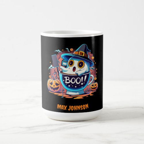 Boo Halloween _ Creepin It Real Orange Black Coffee Mug