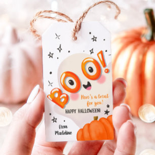 Boo! Halloween Cute Ghost Treat for You Favor Gift Tags