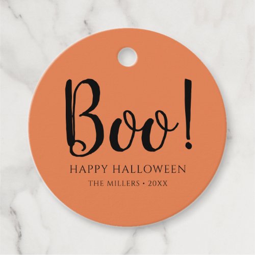 Boo Halloween Cute Orange Favor Tags