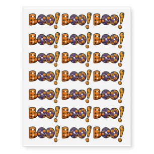 BOO! Halloween Design Temporary Tattoos