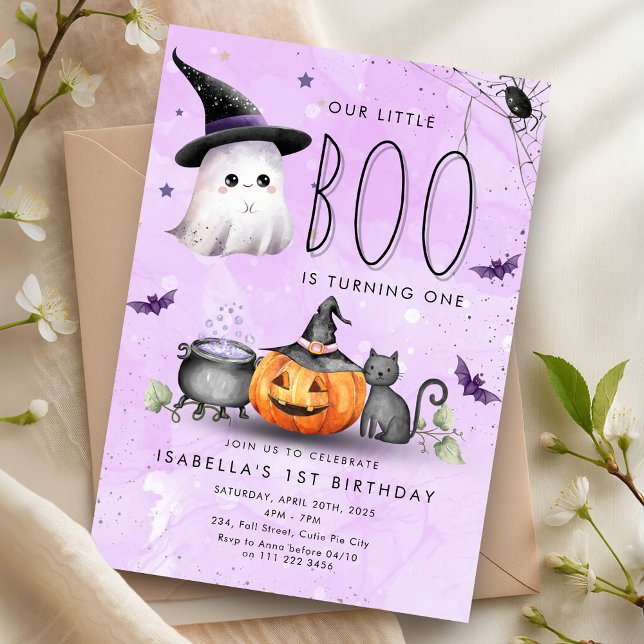 Boo Halloween Ghost 1st 2nd 3rd 4th 5th Birthday  Invitation (Boo Halloween Ghost 1st 2nd 3rd 4th 5th Birthday Invitation)