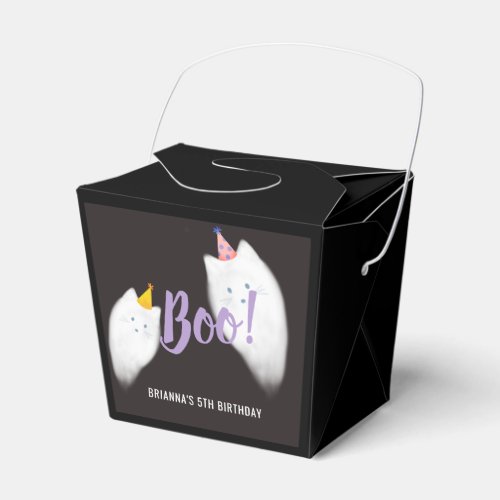 Boo Halloween Ghost Cat Black Favor Boxes