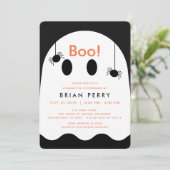 Boo! Halloween Ghost Cute Birthday Invitation (Standing Front)