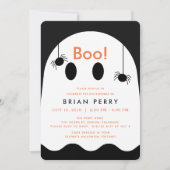 Boo! Halloween Ghost Cute Birthday Invitation (Front)