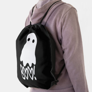 Boo! Halloween Ghost Drawstring Bag