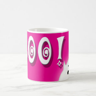 Boo! Halloween ghost hot pink Coffee Mug
