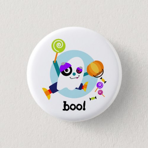 Boo Halloween Ghost Kawaii Cartoon Button