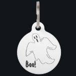 Boo Halloween Ghost Print Trick or Treat Costume Pet ID Tag<br><div class="desc">Features an original marker illustration of a spooky ghost. Great for Halloween!

This Halloween themed design is also available on other products. Don't see what you're looking for? Need help with customization? Contact Rebecca to have something designed just for you.</div>