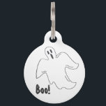 Boo Halloween Ghost Print Trick or Treat Costume Pet ID Tag<br><div class="desc">Features an original marker illustration of a spooky ghost. Great for Halloween!

This Halloween themed design is also available on other products. Don't see what you're looking for? Need help with customization? Contact Rebecca to have something designed just for you.</div>