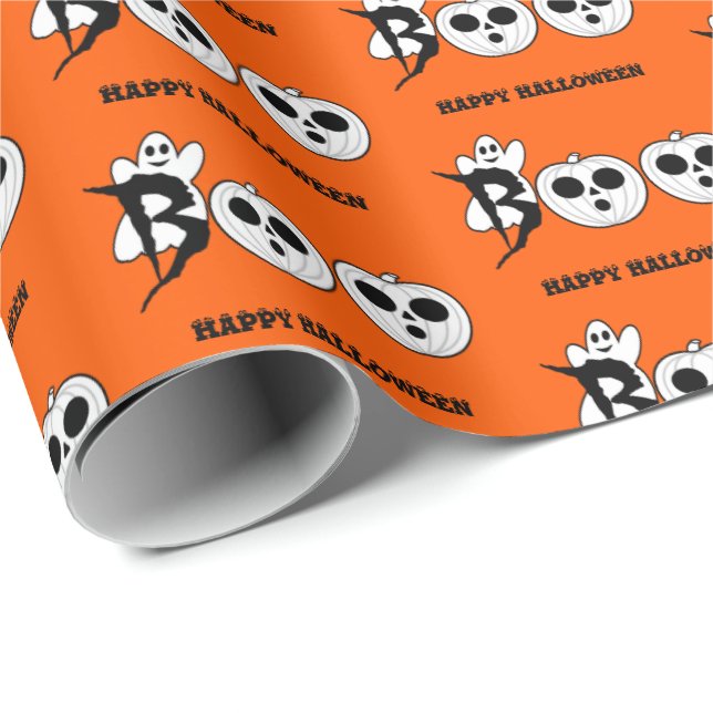 BOO! Halloween Ghost Wrapping Paper (Roll Corner)