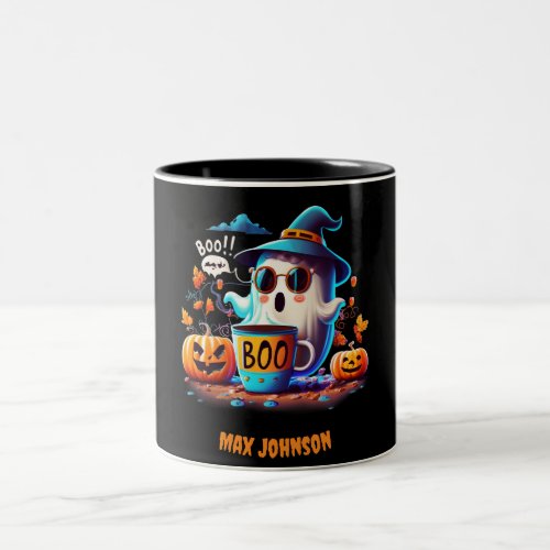 Boo Halloween _ Hocus Pocus Orange Black Two_Tone Coffee Mug