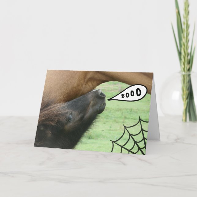Boo!  Halloween Horse Card (Front)