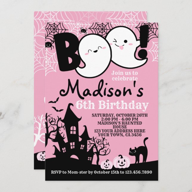 BOO Halloween Invitation (Front/Back)