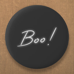 Boo Halloween Modern Neon Ghost Black Fun Urban Button