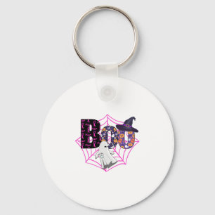 Boo Halloween October Pink Keychain