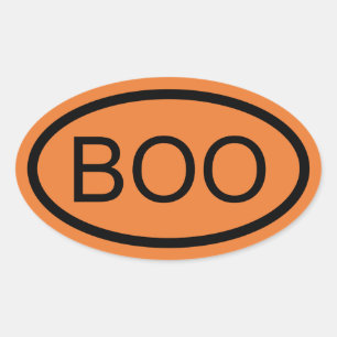 Boo Halloween Oval Sticker
