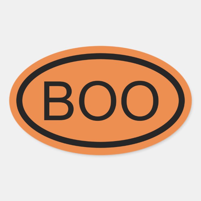 Boo Halloween Oval Sticker (Front)