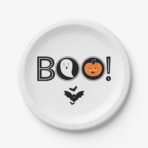 Boo Halloween Paper Plate