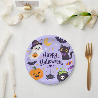boo halloween paper plates