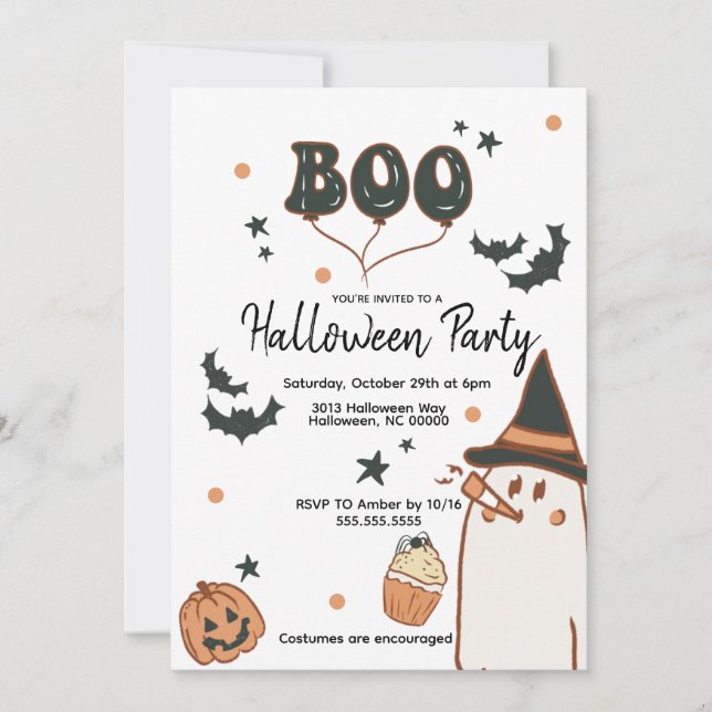 Boo Halloween Party Invitation (Front)