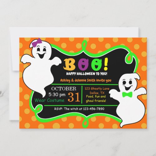 Boo Halloween Party Invitation