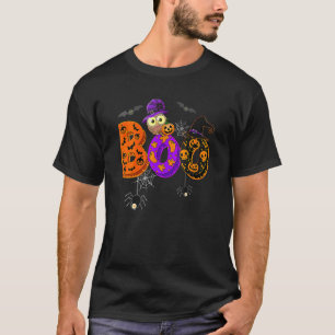 Boo Halloween Party Spiders And Witch Hat Pumpkin T-Shirt