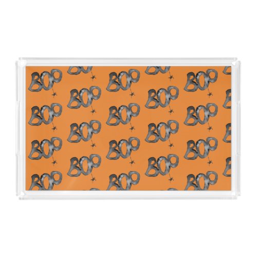 BOO Halloween Pattern  Acrylic Tray