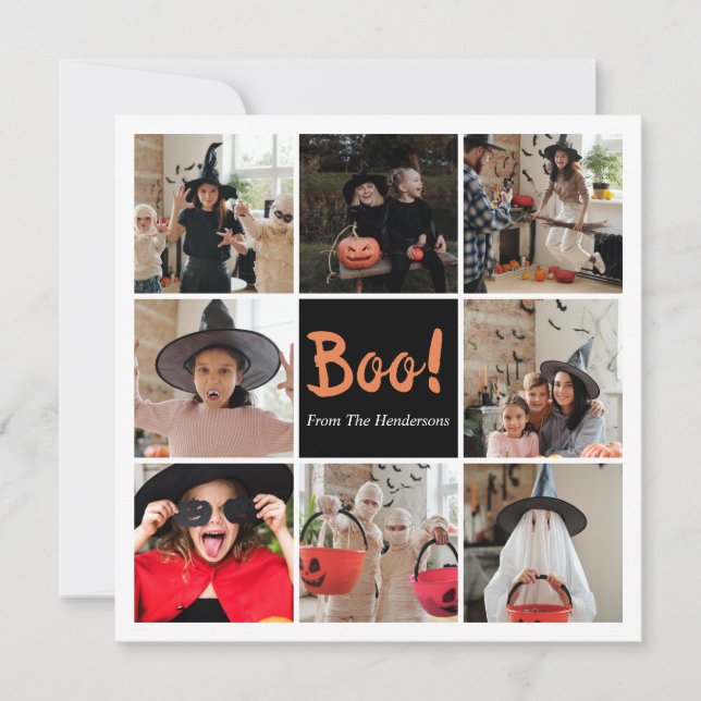 Boo Halloween Photo Card (Front)