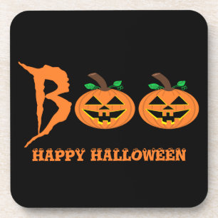 BOO! Halloween Pumpkin Coasters