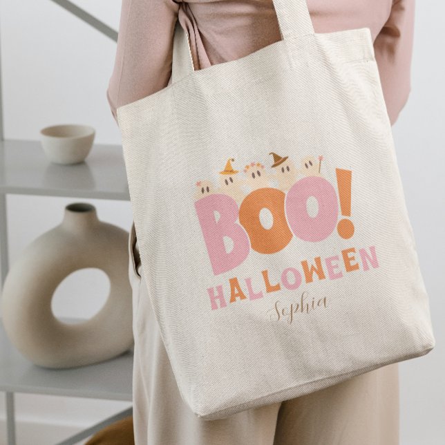 Boo Halloween Retro Candy Tote Bag (Boo Halloween Retro Tote Bag)