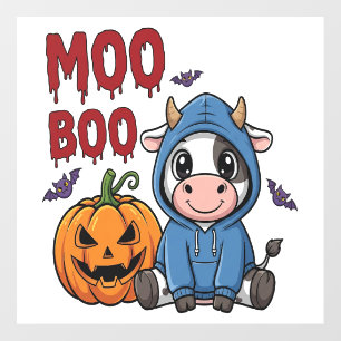 Boo Halloween Spooky Ghost Cow Wall Decal