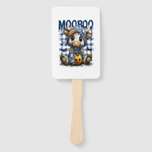 Boo Halloween Spooky Highland Cow Hand Fan