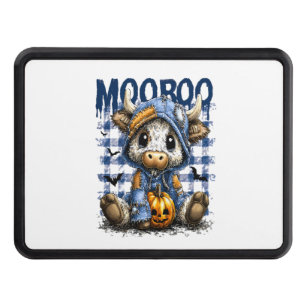 Boo Halloween Spooky Highland Cow Hitch Cover