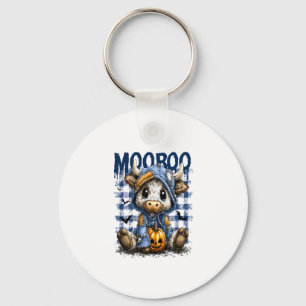 Boo Halloween Spooky Highland Cow Keychain