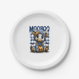 Boo Halloween Spooky Highland Cow Paper Plates