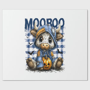 Boo Halloween Spooky Highland Cow Wrapping Paper