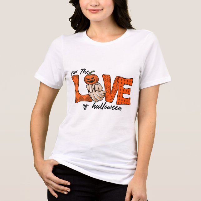 Boo Halloween T-shirt with a Love Theme Tri-Blend Shirt (Front)