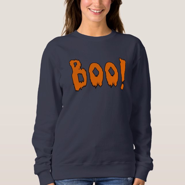 Boo Halloween Theme Gray Sweatshirt  (Front)
