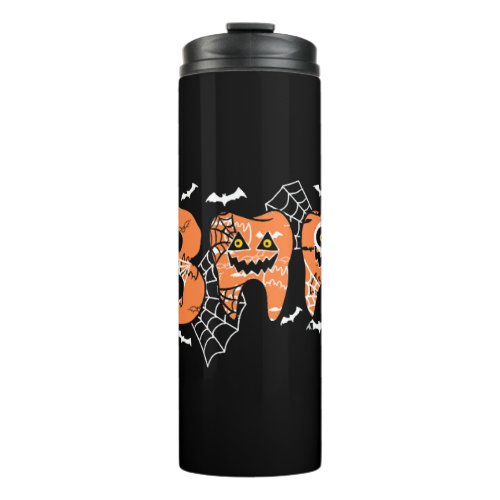 Boo Halloween Tooth Teeth Thermal Tumbler