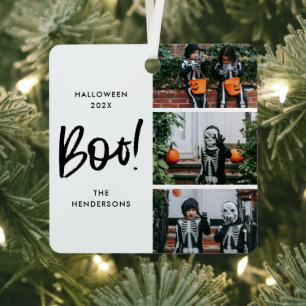 Boo Halloween Tree 3 Photo  Metal Ornament