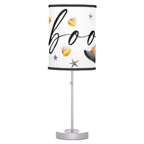 Boo Halloween Watercolor Table Lamp