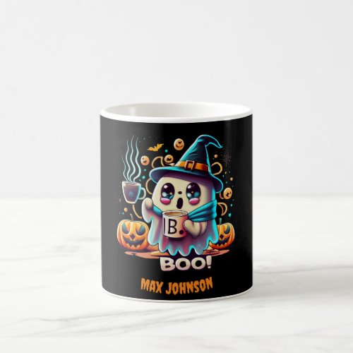 Boo Halloween _ Witchy Vibes Orange Black Coffee Mug