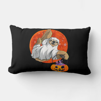 Boo Halloween With Sloth Witch Hat And Spider Lumbar Pillow