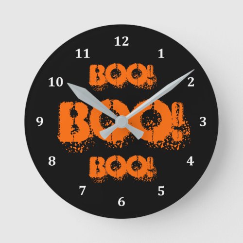 Boo Halloween Word Text Funny Scary Square or Round Clock