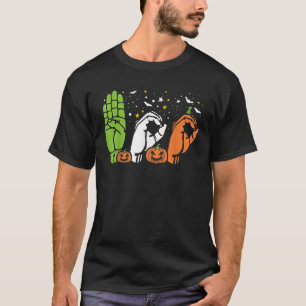 Boo Hands American Sign Language ASL Halloween Pri T-Shirt